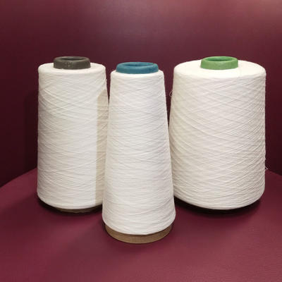100% Polyester ring spun yarn raw white