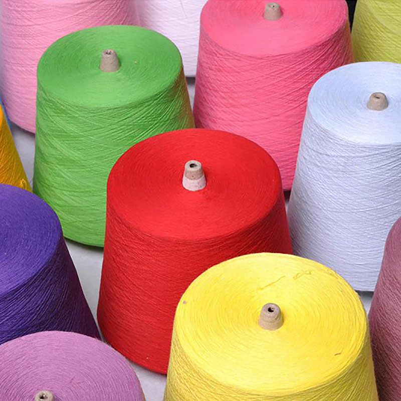 Chinese factory 100% colorful cone spun high tenacity polyester yarn
